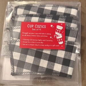 Hobby Lobby Black and White Buffalo Check Cup Cozies Set of 4